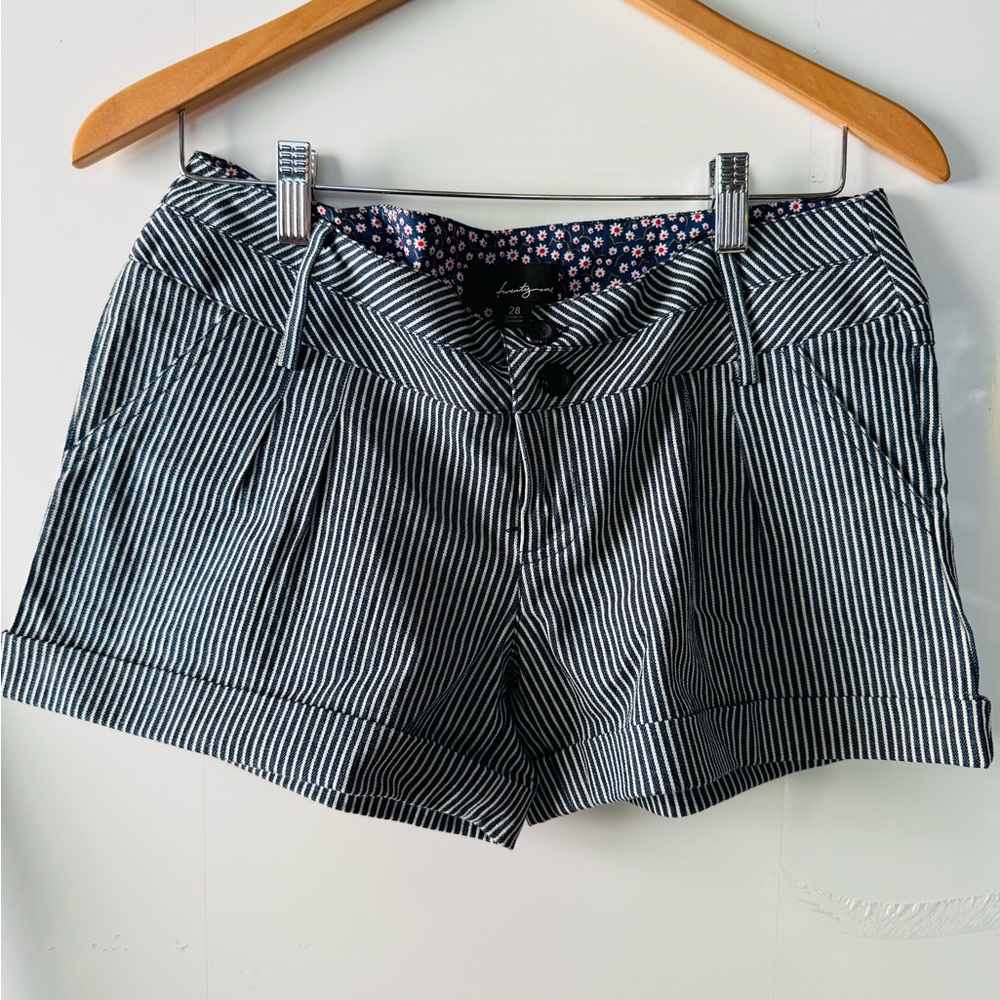Striped Black and White Shorts